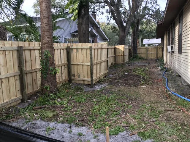 Wood privacy fence installed at a Florida home